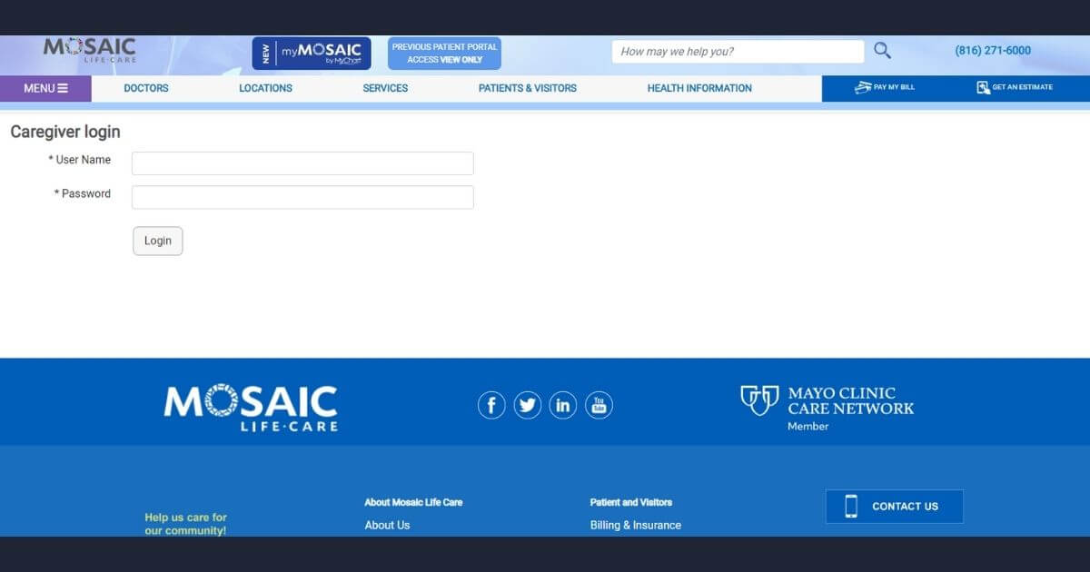 Mosaic Caregiver Login