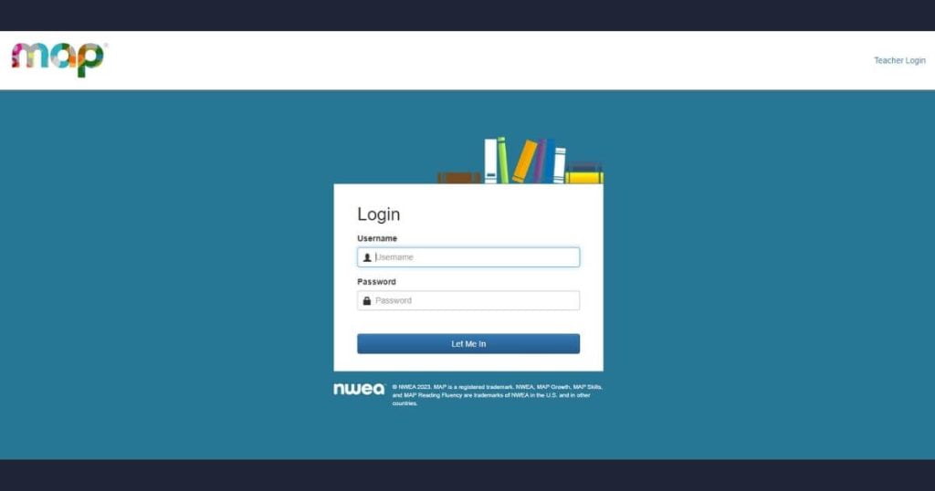 MAP Fluency Student Login Page