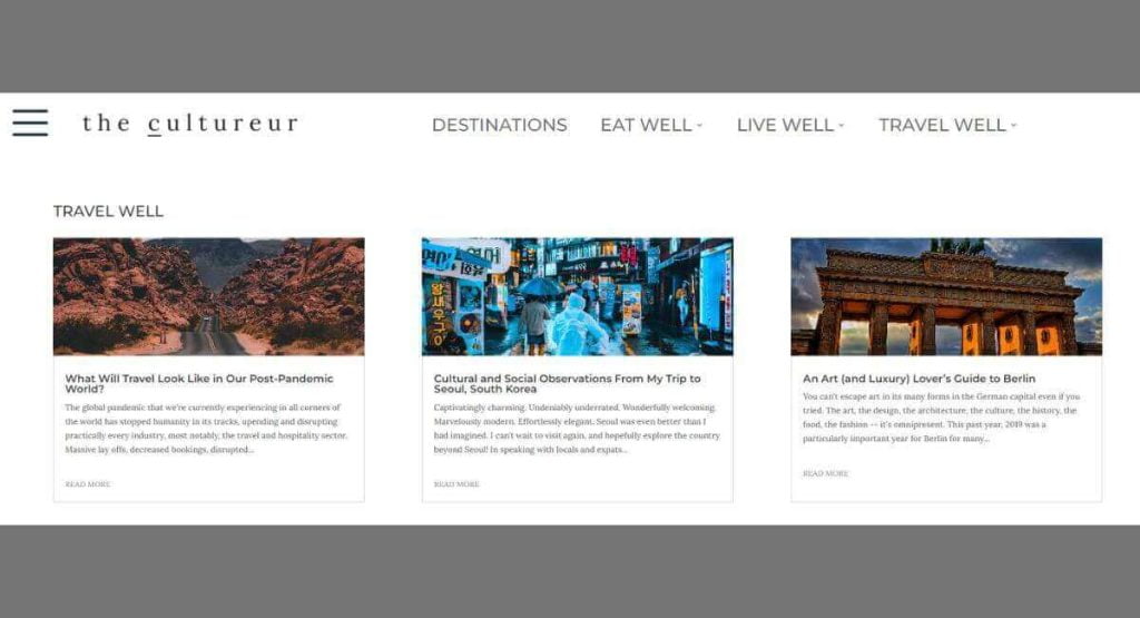 The Cultureur Travel Well